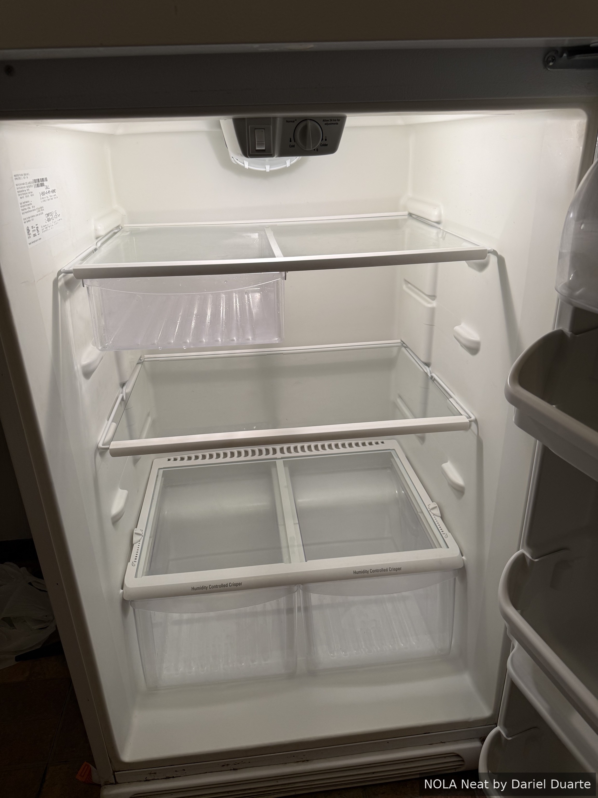 Fridge interior after